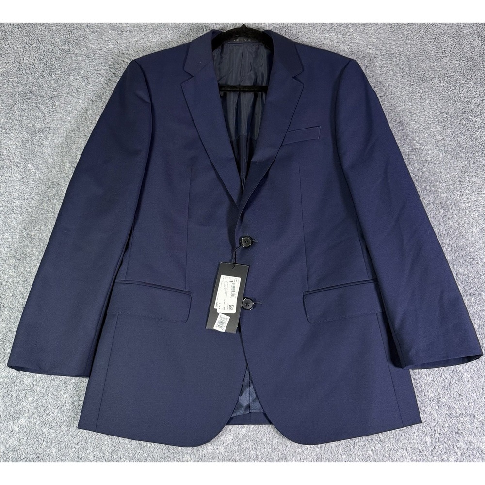 NWT Hugo Boss 36S Huge2 Genius1 Blazer REDA Super 110 Wool Navy Blue Slim Fit